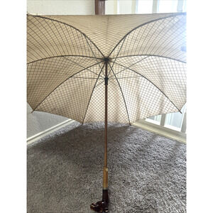 Vtg Hand Carved Horse Head Umbrella